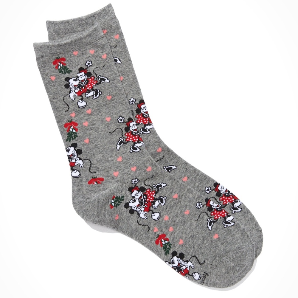 Disney X AE Mickey Mouse Minnie Mouse Mistletoe Christmas Socks